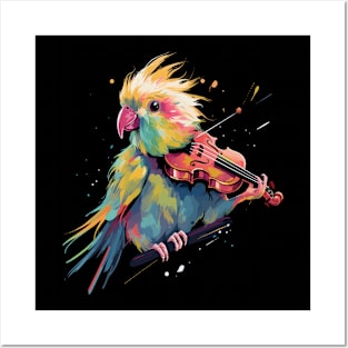 Cockatiel Playing Violin Posters and Art